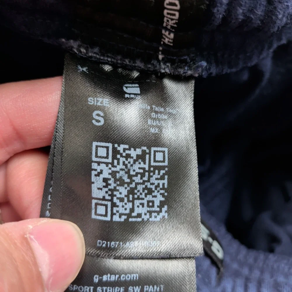 G Star Raw Jogger Sweatpants Mens S‎ Navy Blue Drawstring Side Tape Logo